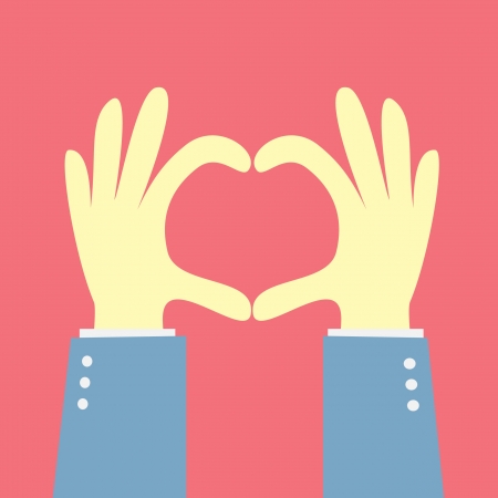 hand showing heart shapeのイラスト素材