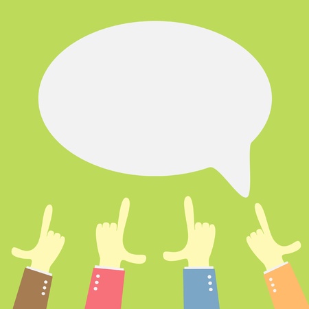 hand point a empty bubbleのイラスト素材