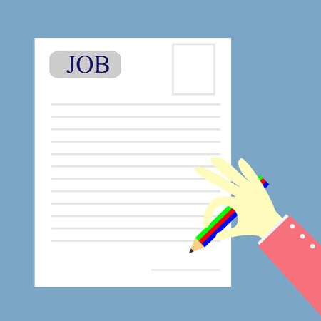 human writing a job formのイラスト素材