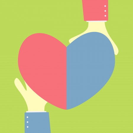 two hand join heartのイラスト素材