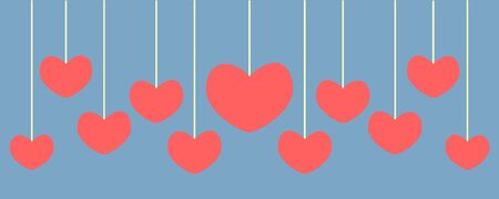 set of heart bannerのイラスト素材
