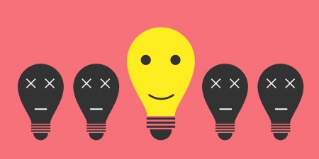 bulb idea think smileのイラスト素材