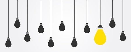 lighting idea bulbのイラスト素材