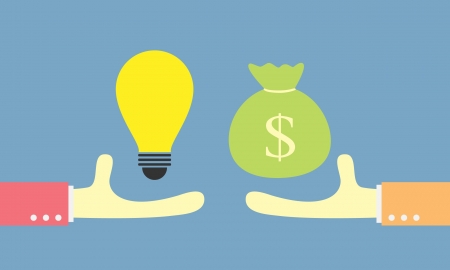 exchange idea and moneyのイラスト素材