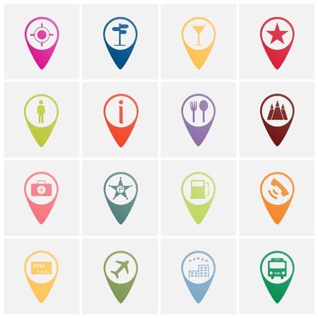 set of colorful navigator icon のイラスト素材