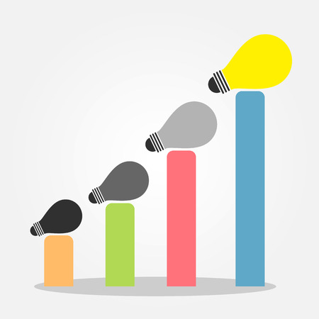 idea bulb and graph upのイラスト素材