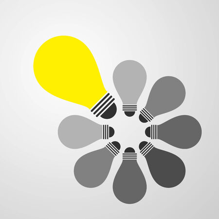 idea bulb out of groupのイラスト素材