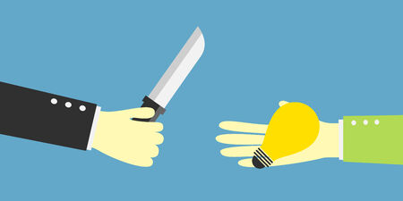 thief steal an idea bulbのイラスト素材