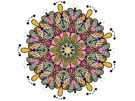 colorful abstract ornament doodleのイラスト素材