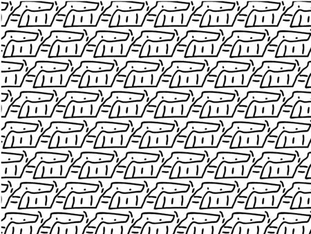 abstract animal black and white doodle backgroundのイラスト素材
