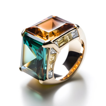 Jewellery ring on a white background. AI Generativeの素材