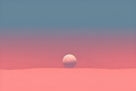 Moon in the desert with pastel colours. AI Generativeの素材