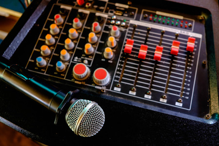 Microphone on audio console