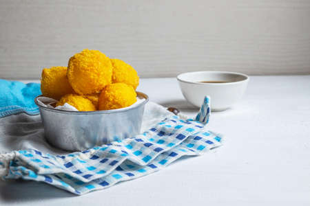 Yellow delicious fried ball cheeseの写真素材