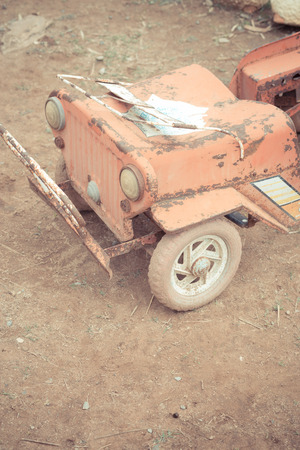 Front The Vintage car toy for babyの写真素材