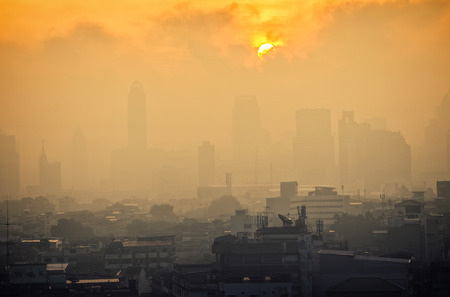 Sunrise at city of Bangkok, Thailandの写真素材
