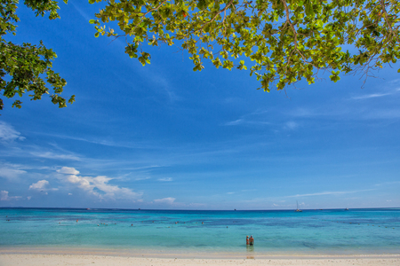 beautiful Seascape and white sand beach of koh rok island, Krabi,Thailandの写真素材