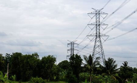 High voltage cable installation on Steel Tower