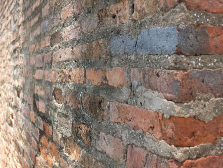Red brick wall in the historic siteの写真素材
