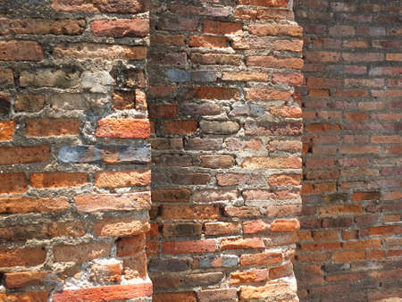 Red brick wall in the historic siteの写真素材
