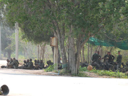 Chonburi, Thailand, February 25, 2020, photo of a military forest field weapon drills.のeditorial素材