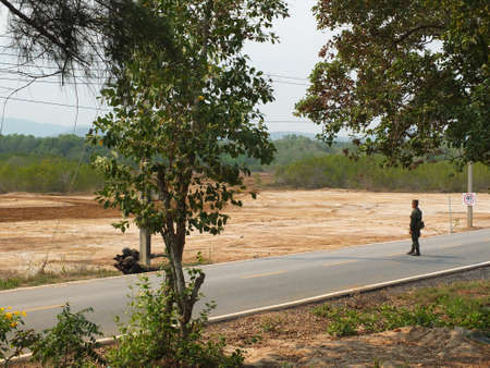 Chonburi, Thailand, February 25, 2020, photo of a military forest field weapon drills.のeditorial素材
