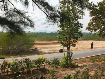 Chonburi, Thailand, February 25, 2020, photo of a military forest field weapon drills.のeditorial素材