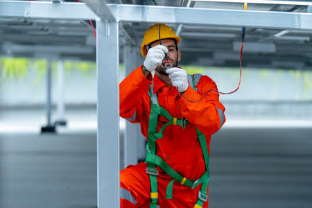 Close up hands of professional technician worker or engineer work with maintenance or check system...
