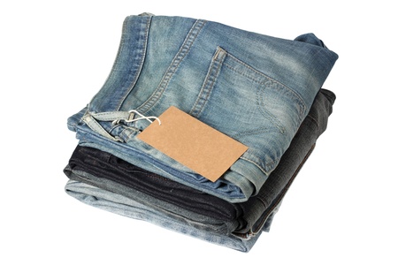 Stack Of Jeans Isolated On White Backgroundの写真素材