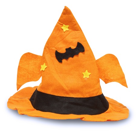 Halloween hat isolated on whiteの写真素材