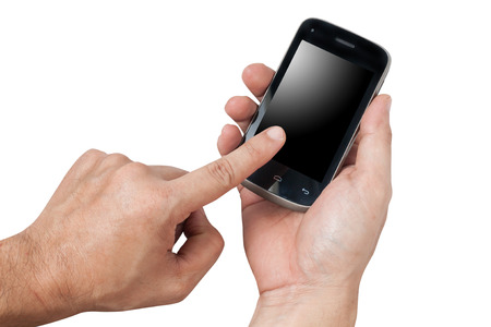 Touch Screen Smart phone in handの写真素材