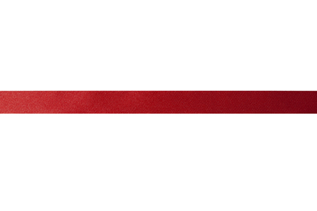 Shiny red ribbon on white backgroundの写真素材
