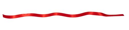 Red ribbon on white backgroundの写真素材
