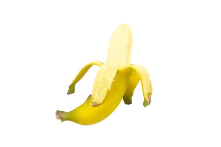 Banana isolated on white backgroundの写真素材