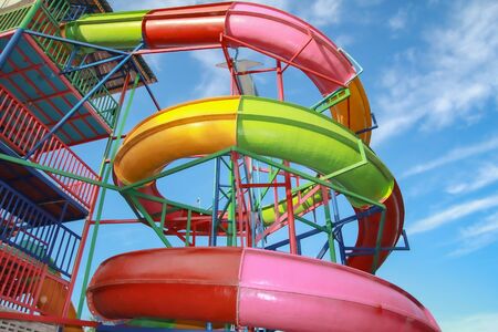 Amusement park, circle from high to low, colorful