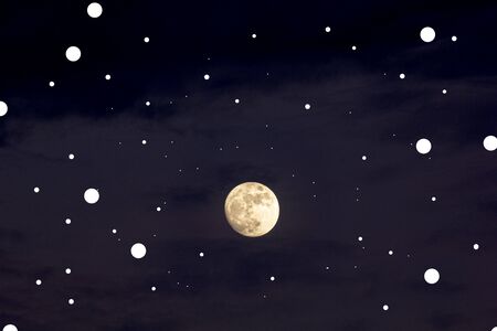 The moon has stars all around and the light rushes in.