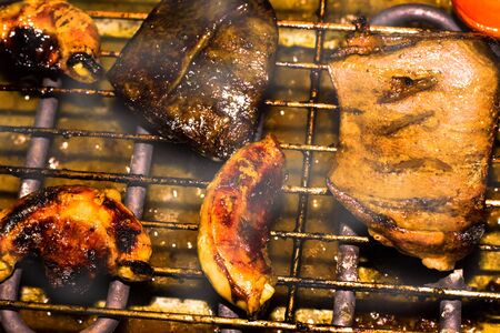 pork steak meat on bbq grill  home made 
Delicious coughの写真素材