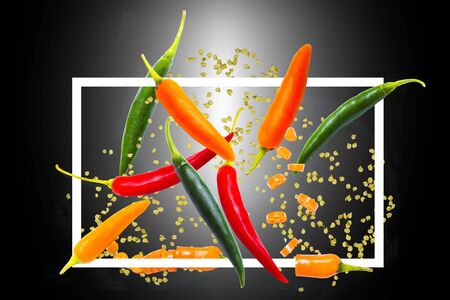 Fresh chilli Designer 
Floating object Tone Darkの写真素材
