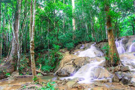 The beautiful natural waterfalls During the rainy season to winterの写真素材