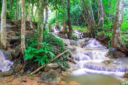 The beautiful natural waterfalls During the rainy season to winterの写真素材