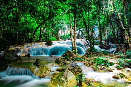 The beautiful natural waterfalls During the rainy season to winterの写真素材