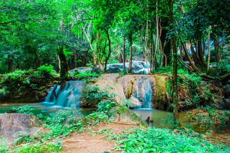 The beautiful natural waterfalls During the rainy season to winterの写真素材
