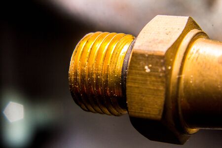 Brass nut with industry.の写真素材