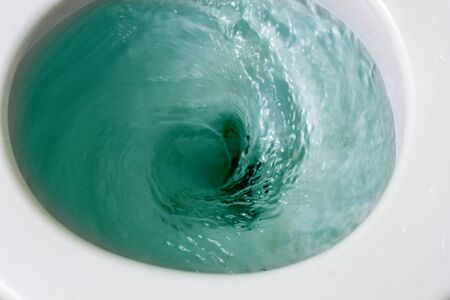 flush toilet  Blue water  Cleanlinessの写真素材