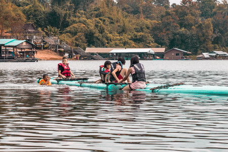On 6 November 2017 at Thailand's Kanchanaburi town of Mons had children swimming fun.のeditorial素材