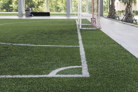 Soccer pitch - well artificial Grass of a soccer field
