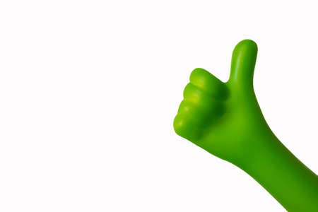 Hand good sign isolated on white backgroundの写真素材