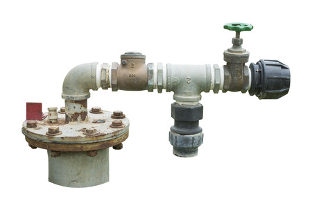 Pumps water on white background