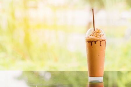 Frappe coffee in the coffee shopの写真素材