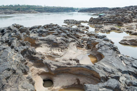 stone landscape, cloud and blue skyの写真素材